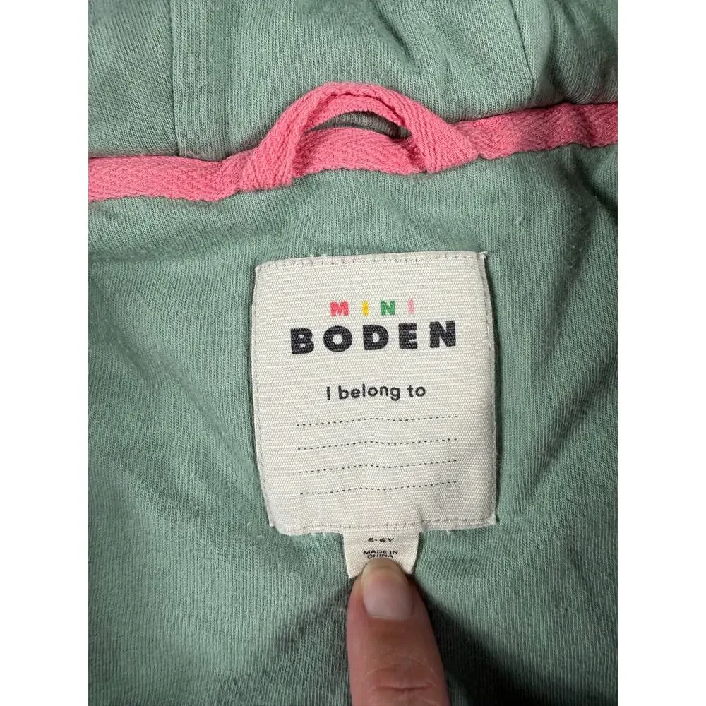 Mini Boden Colorblock Mixed Media Jacket Hooded Girls 6-7